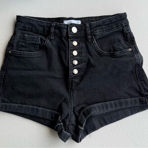 Women’s Zara Black High-Waisted Denim Shorts